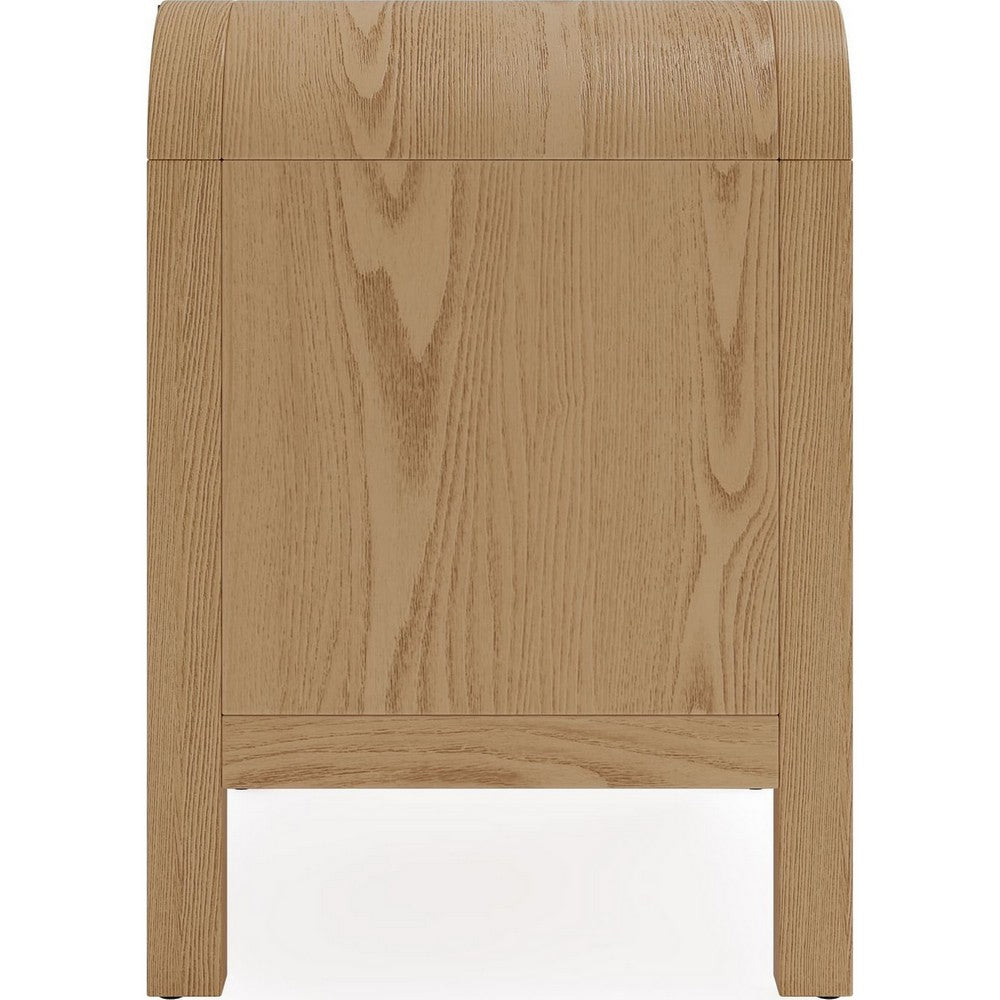 Danny Nightstand, 1 Drawer and Shelf, USB Ports, Timber Meranti Wood-BM354797
