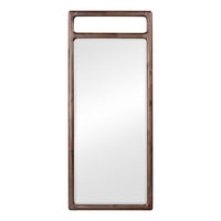Sally Floor Mirror with Beveled Glass, Rounded Edge, Brown Acacia Wood 28x66-BM354829