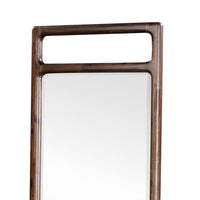 Sally Floor Mirror with Beveled Glass, Rounded Edge, Brown Acacia Wood 28x66-BM354829