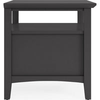 Gemma Square End Table with Drawer and Open Shelf, Black Mahogany Wood 24 Inch-BM354860