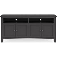 Gemma TV Stand Entertainment Console with 4 Doors, Black Wood 64 Inch-BM354863