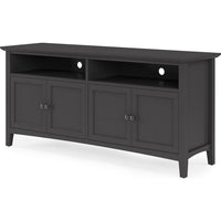 Gemma TV Stand Entertainment Console with 4 Doors, Black Wood 64 Inch-BM354863