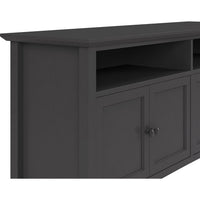 Gemma TV Stand Entertainment Console with 4 Doors, Black Wood 64 Inch-BM354863