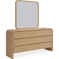 Enola Wide Dresser with 7 Drawers, Rounded Frame, Brown Wood-BM354872