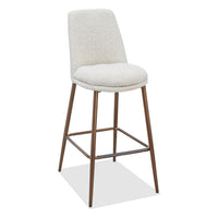Wyatt Barstool Chair, Bronze Tubular Metal Frame, Ricotta Boucle Fabric-BM354879
