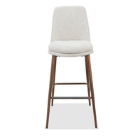 Wyatt Barstool Chair, Bronze Tubular Metal Frame, Ricotta Boucle Fabric-BM354879