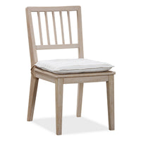 Kaili Side Dining Chair with Detachable Oat Linen Cushion Seat, Brown Wood-BM354883