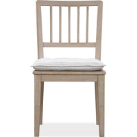 Kaili Side Dining Chair with Detachable Oat Linen Cushion Seat, Brown Wood-BM354883