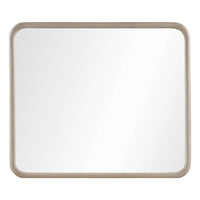 Kaili Rounded Rectangle Wall or Dresser Mirror, Glass, Chai Brown Wood 38x44-BM354887