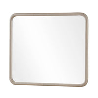 Kaili Rounded Rectangle Wall or Dresser Mirror, Glass, Chai Brown Wood 38x44-BM354887