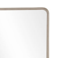 Kaili Rounded Rectangle Wall or Dresser Mirror, Glass, Chai Brown Wood 38x44-BM354887