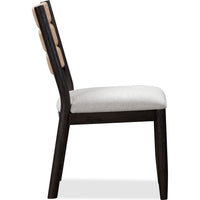 Rocky Dining Chair with Linen Seat, Danish Cord Back, Yin Black Wood-BM354893
