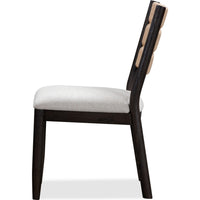 Rocky Dining Chair with Linen Seat, Danish Cord Back, Yin Black Wood-BM354893