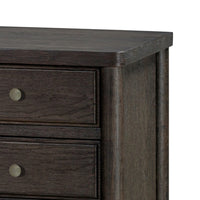 Rocky Nightstand with Cord Management, 3 Drawers, Yin Black Oak-Rubberwood-BM354896