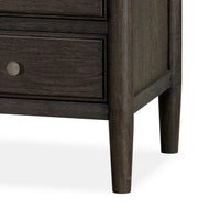 Rocky Nightstand with Cord Management, 3 Drawers, Yin Black Oak-Rubberwood-BM354896