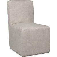 Livvy Dining Chair with Pitched Back, Wood, Natural Linen Fabric-BM354927