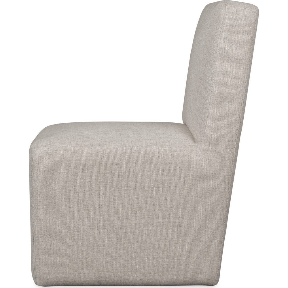Livvy Dining Chair with Pitched Back, Wood, Natural Linen Fabric-BM354927