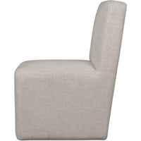 Livvy Dining Chair with Pitched Back, Wood, Natural Linen Fabric-BM354927