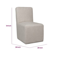 Livvy Dining Chair with Pitched Back, Wood, Natural Linen Fabric-BM354927