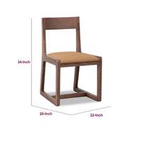 Tammy Dining Chair with Camel Tan Faux Leather Seat, Roux Ash Wood-BM354935