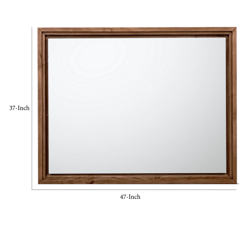 Tammy Wall or Dresser Mirror, Japandi Style, Roux Ash Wood Frame 37x47-BM354938