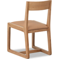 Tammy Dining Chair with Camel Tan Faux Leather Seat, Flaxen Ash Wood-BM354943