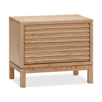 Tammy Nightstand, 2 Drawers, USB Charging Station, Flaxen Solid Wood-BM354944