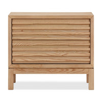 Tammy Nightstand, 2 Drawers, USB Charging Station, Flaxen Solid Wood-BM354944