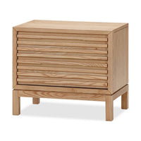 Tammy Nightstand, 2 Drawers, USB Charging Station, Flaxen Solid Wood-BM354944