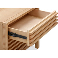 Tammy Nightstand, 2 Drawers, USB Charging Station, Flaxen Solid Wood-BM354944