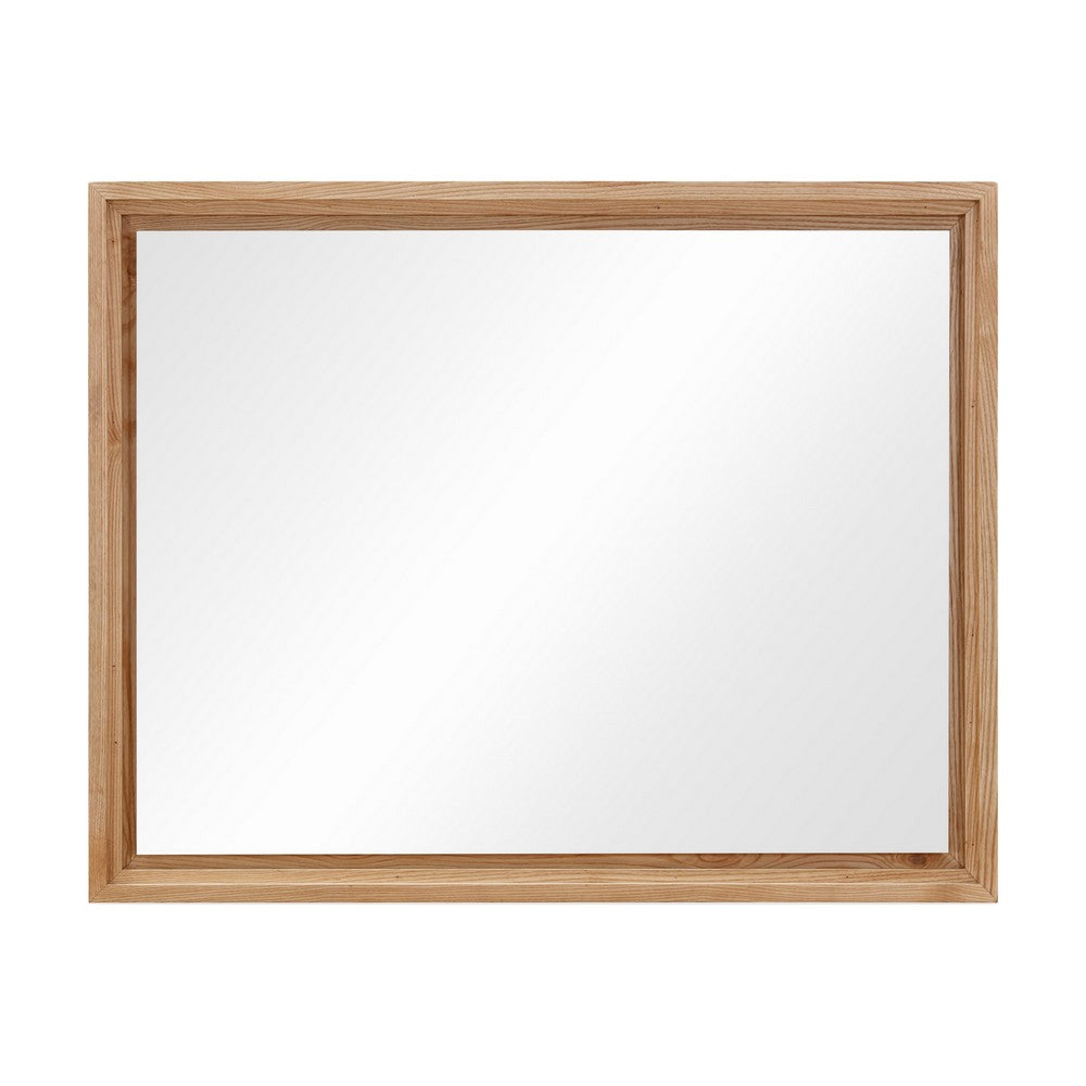 Tammy Wall or Dresser Mirror, Japandi Style, Flaxen Ash Wood Frame 37x47-BM354947