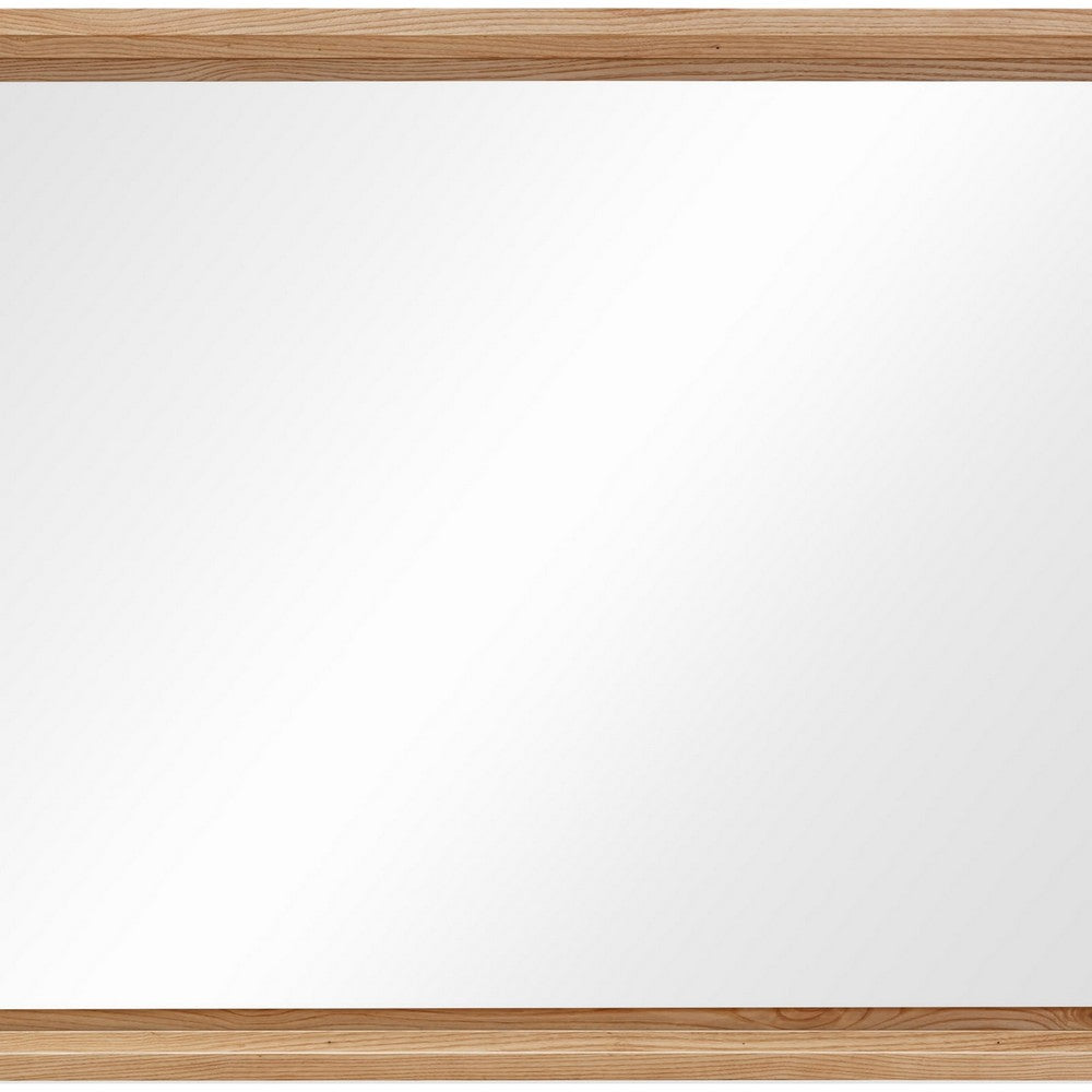 Tammy Wall or Dresser Mirror, Japandi Style, Flaxen Ash Wood Frame 37x47-BM354947