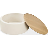 Oslo Lift-Top Coffee Table, Storage, Casters in Barley-White Wood 35 Inch Round-BM354955