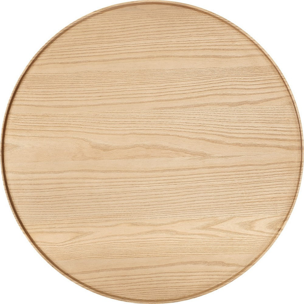 Oslo Lift-Top Coffee Table, Storage, Casters in Barley-White Wood 35 Inch Round-BM354955
