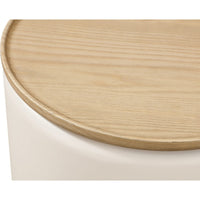 Oslo Lift-Top Round End Table, Hidden Storage, Barley-Off White Wood 19 Inch - BM354956