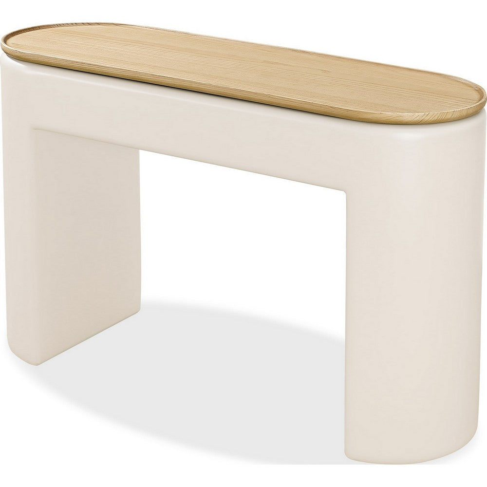 Oslo Lift-Top Console Table with Barley Soft-Close Top, Off-White Wood 48 Inch-BM354957