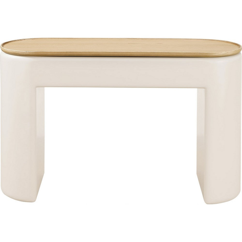 Oslo Lift-Top Console Table with Barley Soft-Close Top, Off-White Wood 48 Inch-BM354957