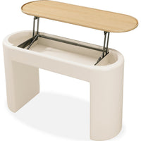 Oslo Lift-Top Console Table with Barley Soft-Close Top, Off-White Wood 48 Inch-BM354957