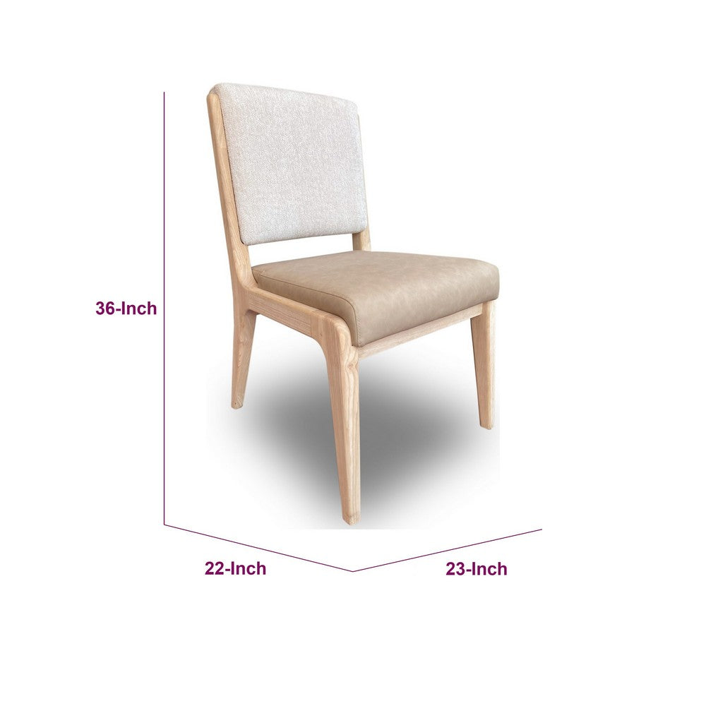 Zoya Dining Side Chair, Dune Chenille Back, Faux Leather Seat, White Sand-BM354965