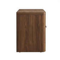 Toyo Nightstand, 1 Drawer and Open Cubby, English Walnut Brown, Black - BM354967