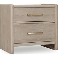 Giva Nightstand, 2 Drawers, Wide Panel Legs, Bronze, Matte Chai Brown-BM354972
