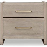 Giva Nightstand, 2 Drawers, Wide Panel Legs, Bronze, Matte Chai Brown-BM354972
