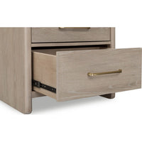 Giva Nightstand, 2 Drawers, Wide Panel Legs, Bronze, Matte Chai Brown-BM354972