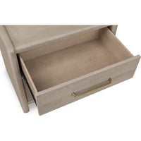 Giva Nightstand, 2 Drawers, Wide Panel Legs, Bronze, Matte Chai Brown-BM354972