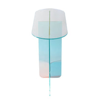 Tira Sofa Console Table, X Base, Beveled Iridescent Glass 42 Inch-BM354985