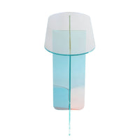 Tira Sofa Console Table, X Base, Beveled Iridescent Glass 42 Inch-BM354985
