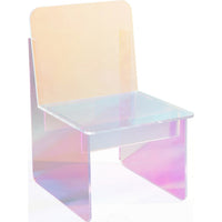 Tira Dining Side Chair, Square Seat, Wide Panel Legs, Iridescent Acrylic-BM354986