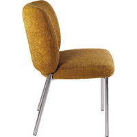 Tira Dining Side Chair, Foam Seat, Pineapple Yellow Chenille, Chrome Legs-BM354987