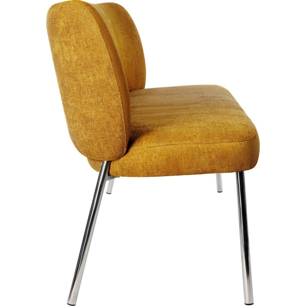 Tira Dining Side Chair, Foam Seat, Pineapple Yellow Chenille, Chrome Legs-BM354987