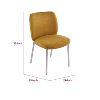 Tira Dining Side Chair, Foam Seat, Pineapple Yellow Chenille, Chrome Legs-BM354987